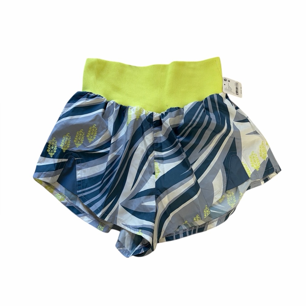 Free People Carpe Diem Printed Shorts,Neon Yellow multi colored, Large, NWT - Picture 5 of 7